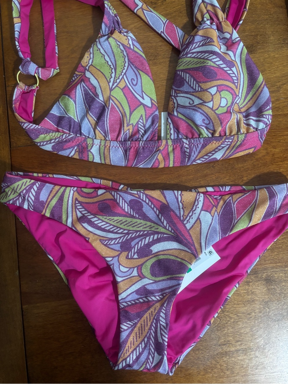 Pink Multicolor Paisley Becca Bikini Set
